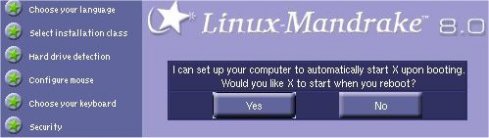 Posso settare il tuo computer per l'esecuzione automatica dell' X server ad ogni avvio. Desideri avviare X al riavvio?