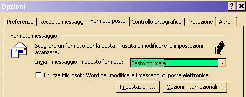 Outlook 2000 - Mail formato solo testo