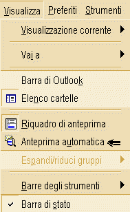 Outlook 2000 - No anteprima automatica